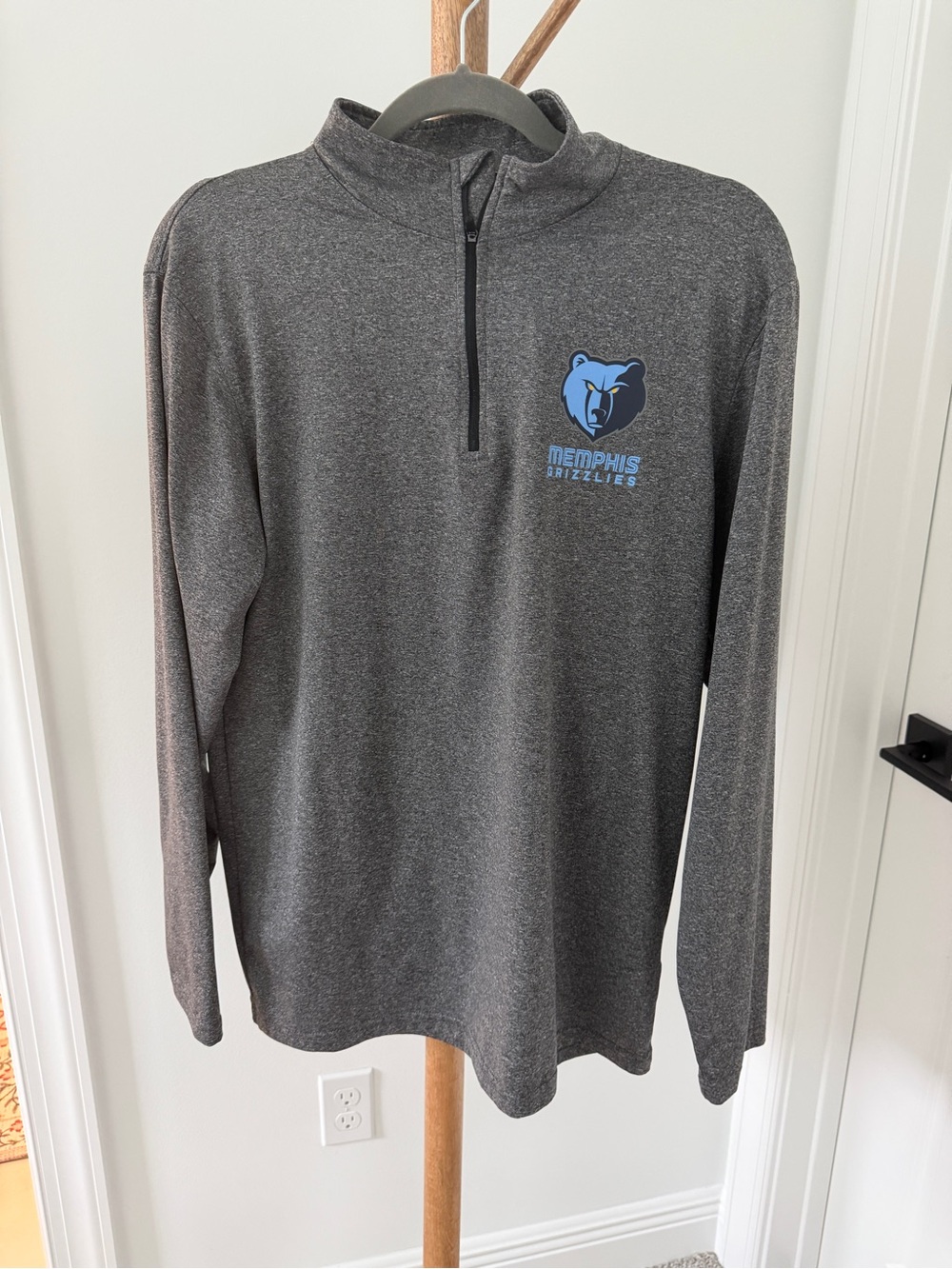 NBA Memphis Grizzlies Gray & Blue Quarter-Zip Pullover